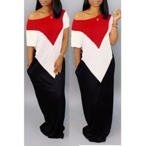 Patchwork Floor Length Dress